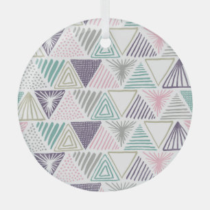 Ornement En Verre Formes triangulaires, style vintage dessiné à la m
