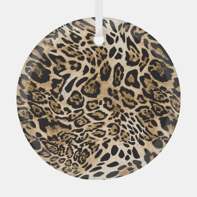 Ornement En Verre Fourrure de léopard d'Afrique : Texture d'animal s (Recto)
