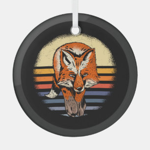 Ornement En Verre Fox Retro Vintage