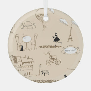 Ornement En Verre Français rose : Design Motif chic.