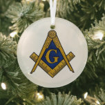 Ornement En Verre Freemason Masonic Carré et Compass Freemasony<br><div class="desc">Freemason,  ornement masonique. Carré et boussole,  franc-maçonnerie,  or. Masonique,  freemason,  freemasons,  maçon,  maçons,  Noël.</div>
