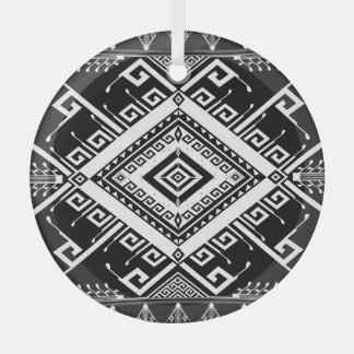 Ornement En Verre Frontière indienne géométrique ethnique, abstraite