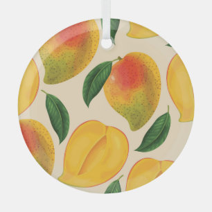 Ornement En Verre Fruit Mango Motif sans joint