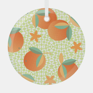 Ornement En Verre Fruit orange exotique : Vintage tropical.