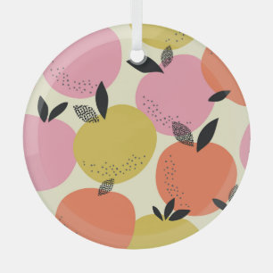 Ornement En Verre Fruits Orange, Motif D'Été Sans Couleur.