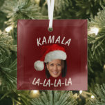 Ornement En Verre Funny Kamala Harris Face Santa Hat Noël<br><div class="desc">Funny Kamala Harris Face Santa Hat Noël</div>