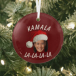 Ornement En Verre Funny Kamala Harris Face Santa Hat Noël<br><div class="desc">Funny Kamala Harris Face Santa Hat Noël</div>