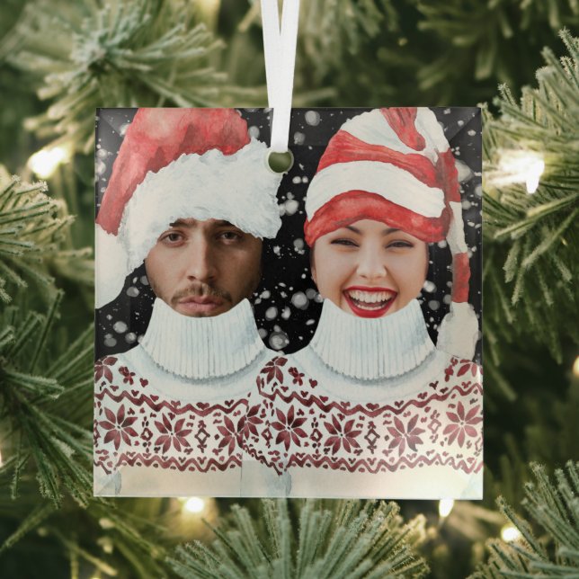 Ornement En Verre Funny Photo Personalized Christmas (Insitu)