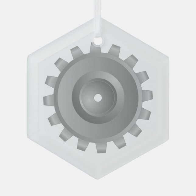 Ornement En Verre Gear gris (Recto)