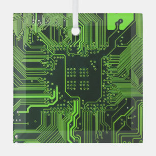 Ornement En Verre Geek de la carte de circuit électronique Nerd PCB