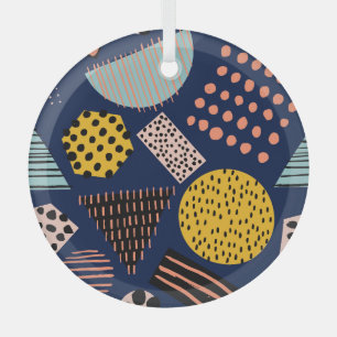 Ornement En Verre Géométrie amusante : Motif multicolore Abstrait