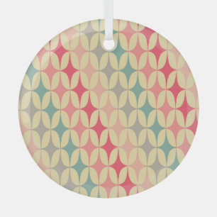 Ornement En Verre Géométrique rétro : Motif Vintage diagonal.