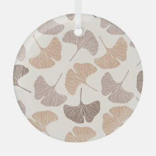 Ornement En Verre Ginkgo biloba : design transparent sec.