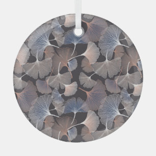 Ornement En Verre Ginkgo feuilles : élégant motif naturel.