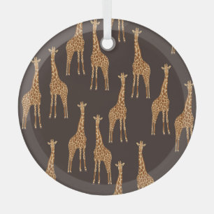 Ornement En Verre Giraffes Dark : Vintage Abstrait sans joint.