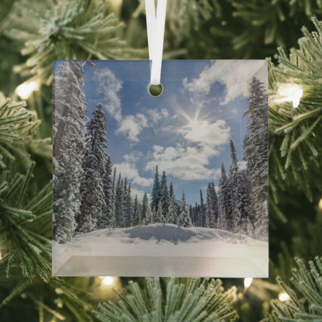 Ornement En Verre Glace et neige | Sunrise Winter Snow Alberta, Cana (Insitu)