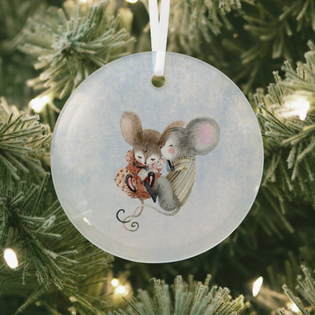 Ornement En Verre Glass Ornament - Christmas Mice (Insitu)