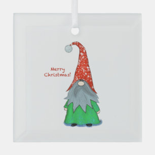 Ornement En Verre Gnome Glass Christmas Ornament
