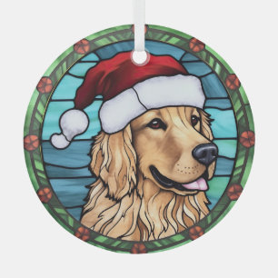 Ornement En Verre Golden Retriever Stainverre Noël
