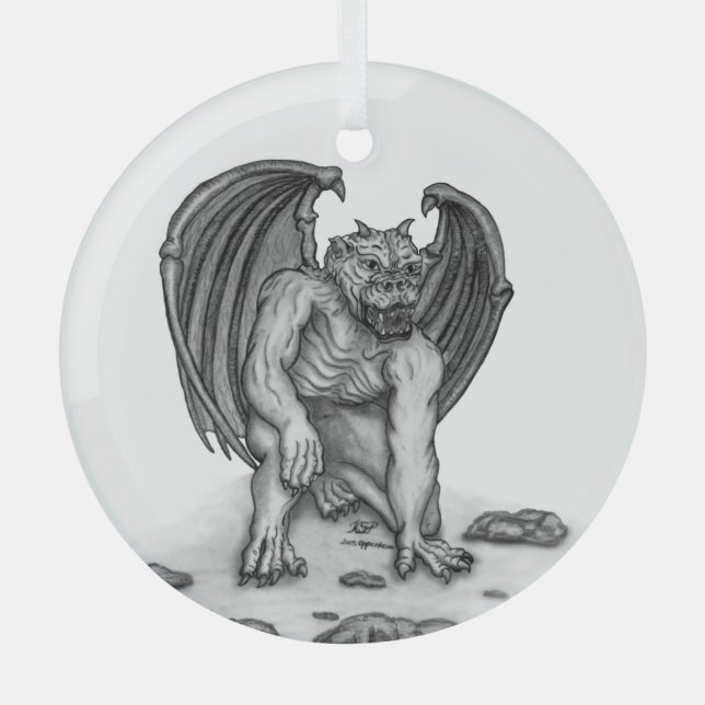 Ornement En Verre Golem Gargoyle (Recto)