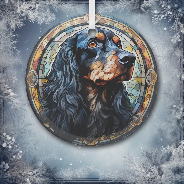 Ornement En Verre Gordon Setter Chien Mosaic Stainic (Créateur téléchargé)