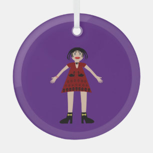 Ornement En Verre Gothique Halloween Vampire Lady