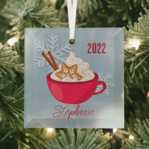 Ornement En Verre Goût de Noël dans une boug