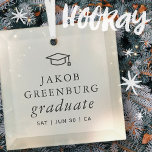 Ornement En Verre Graduate Moderne Minimaliste Simple Chic Graduatio<br><div class="desc">Design est composé de typographie serif sur un arrière - plan simple. Disponible ici : http://www.zazzle.com/store/selectpartysupplies</div>