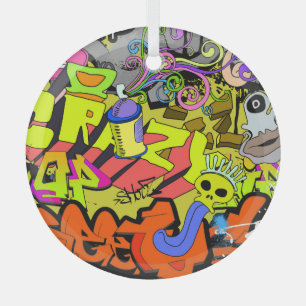 Ornement En Verre Graffiti urbain : mur d'art Vintage