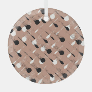 Ornement En Verre Grandes géométriques Brown Motif sans fil