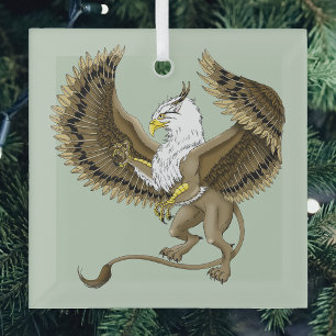 Ornement En Verre Griffon Mythique Fantastique Brun Majestueux