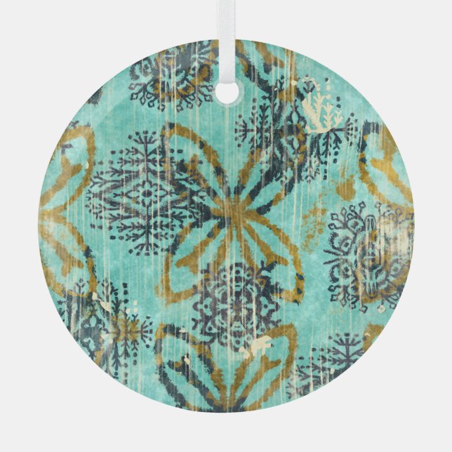 Ornement En Verre Grungy Tribal : Ethnic Rug Motif (Recto)
