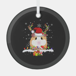 Ornement En Verre Guinea Pig Christmas Reindeer Christmas Lights