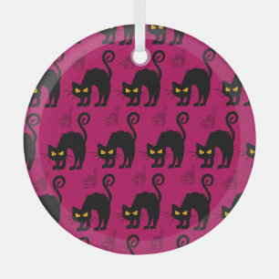 Ornement En Verre Halloween Chat : Abstrait Motif sans couture