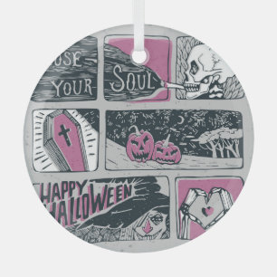 Ornement En Verre Halloween de bande dessinée : Illustration amusant