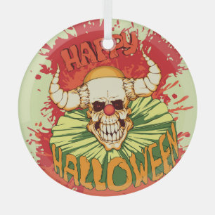 Ornement En Verre Halloween flyer : thème clown diabolique