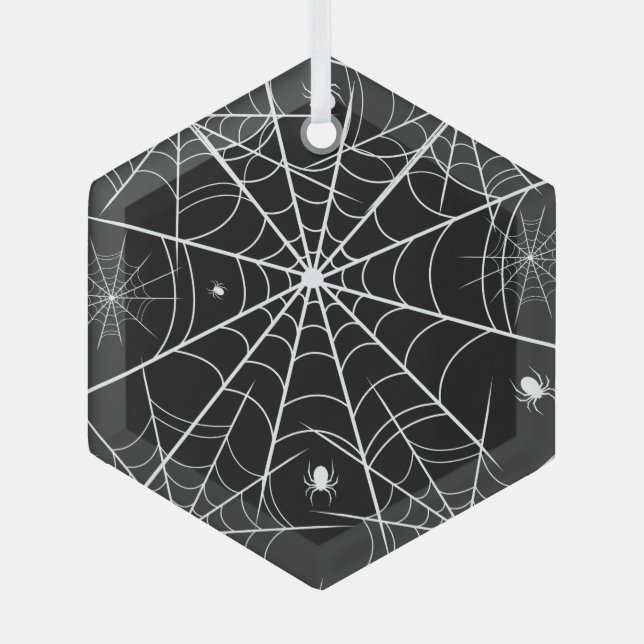 Ornement En Verre Halloween Spider Web (Recto)