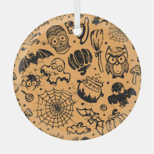 Ornement En Verre Halloween Vintage sans transparence