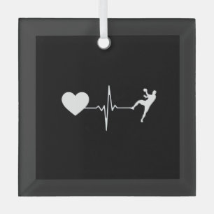 Ornement En Verre Handball Handball Player Hearbeat