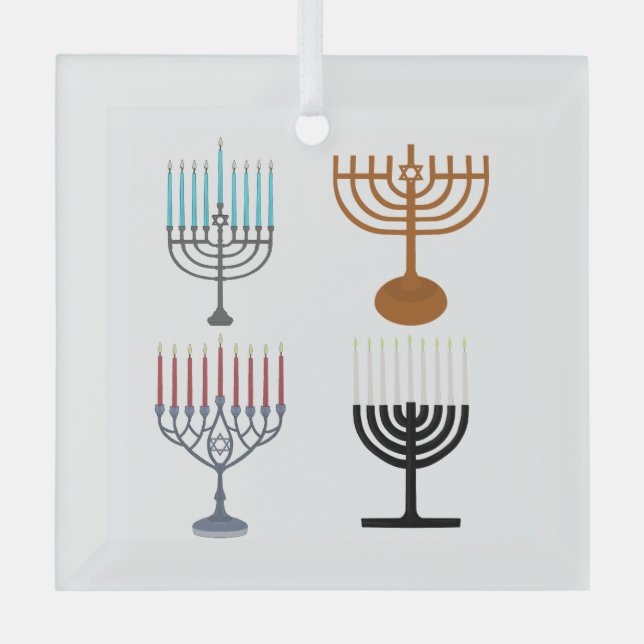 Ornement En Verre Hanoukka judaïsme religion juive (Recto)