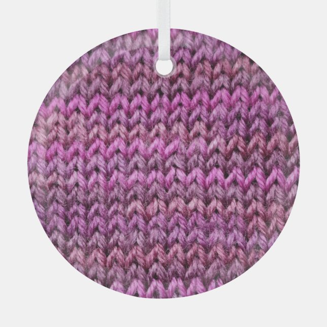 Ornement En Verre Harmonie de Knit : Texture de bande violette (Recto)