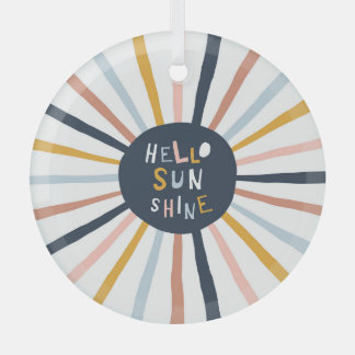 Ornement En Verre Hello Sunshine : Typographie enfantine colorée