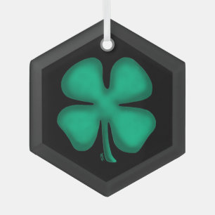Ornement en verre hexagonal Black Irish