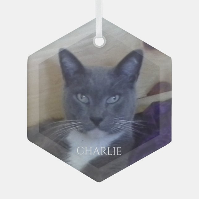 Ornement en verre hexagonal PET LOVE (Recto)