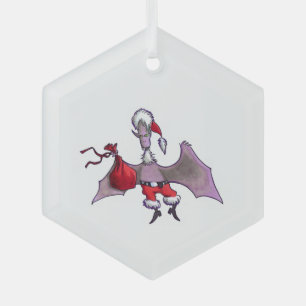 ornement en verre hexagonal Santa Bat