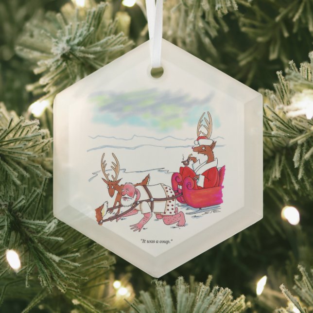 Ornement en verre hexagonal Santa Claus Coup (Insitu)