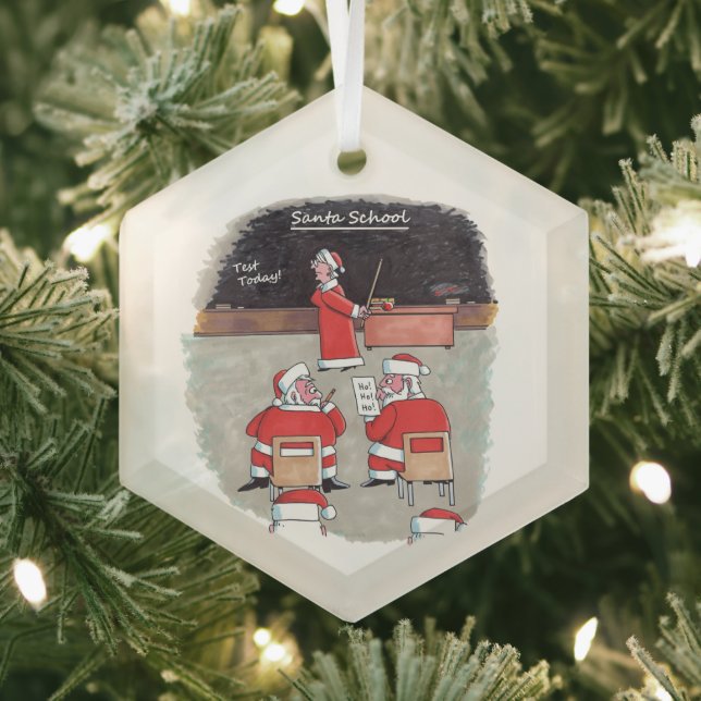 Ornement en verre hexagonal Santa Test (Insitu)