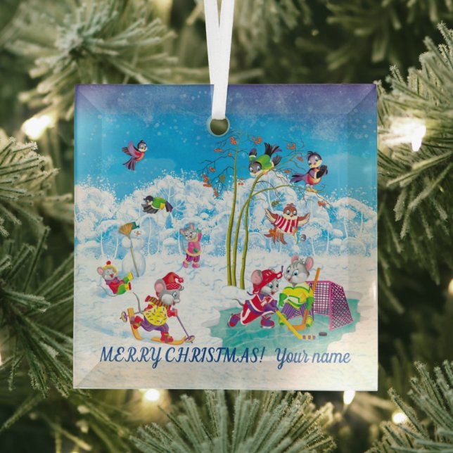 Ornement En Verre hockey (Insitu)