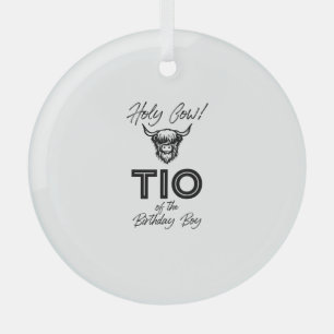 Ornement En Verre Holly Cow Tio Of The Birthday Boy Highland Cow 1st