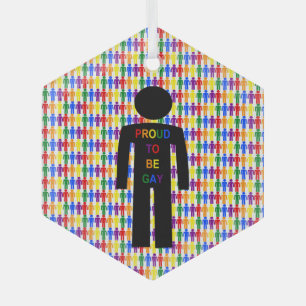 Ornement En Verre Hommes gays LGBTQ Silhouette et arc-en-ciel